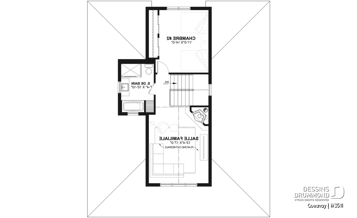 Étage - Maison de style transitionnel, chalet 4 saisons, 3 à 4 chambres, 2 foyers, veranda &amp; terrasse couverte - Quesnay