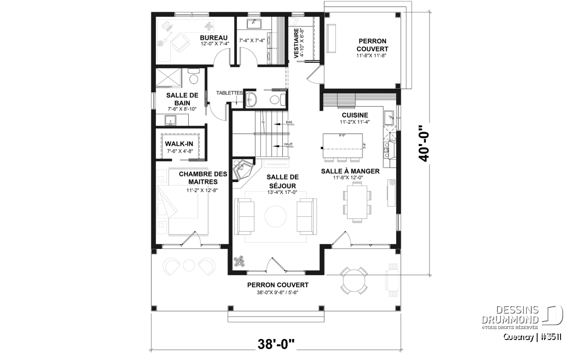 Rez-de-chaussée - Maison de style transitionnel, chalet 4 saisons, 3 à 4 chambres, 2 foyers, veranda &amp; terrasse couverte - Quesnay