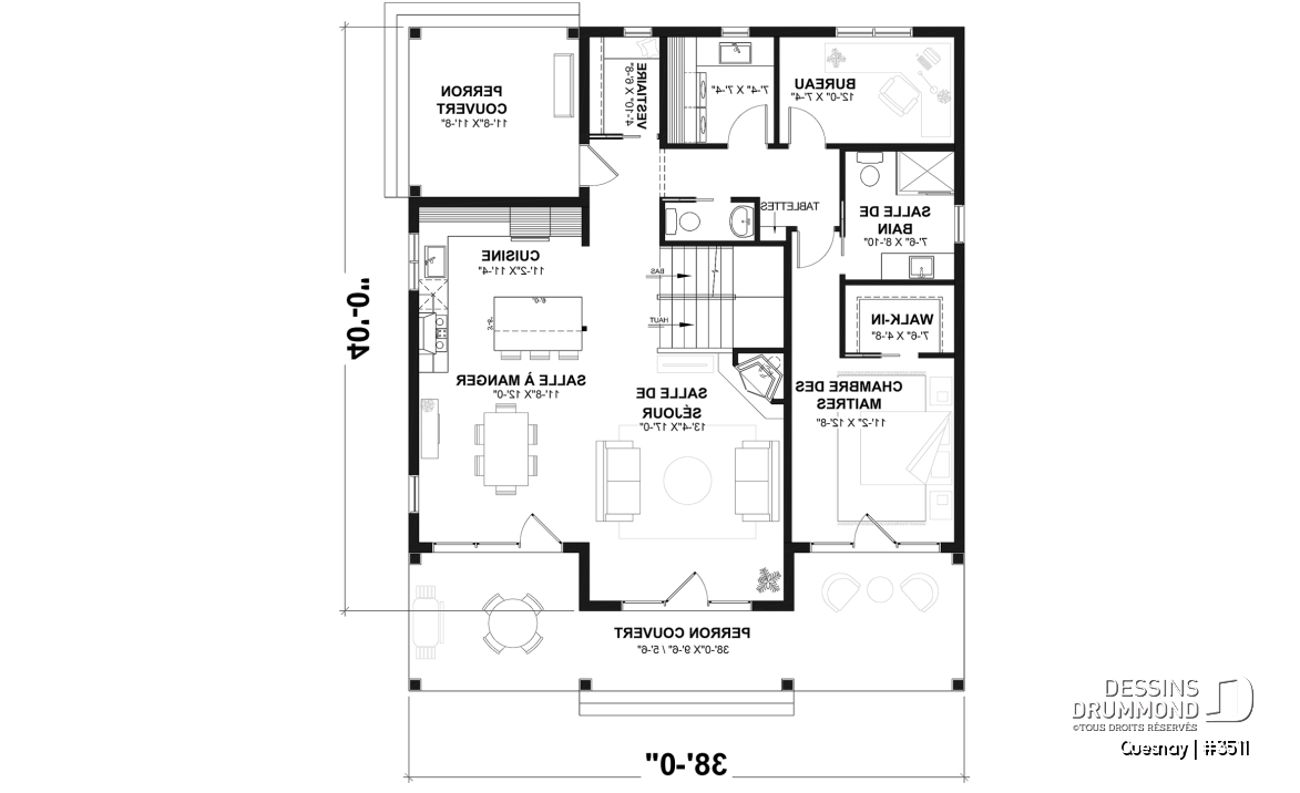 Rez-de-chaussée - Maison de style transitionnel, chalet 4 saisons, 3 à 4 chambres, 2 foyers, veranda &amp; terrasse couverte - Quesnay