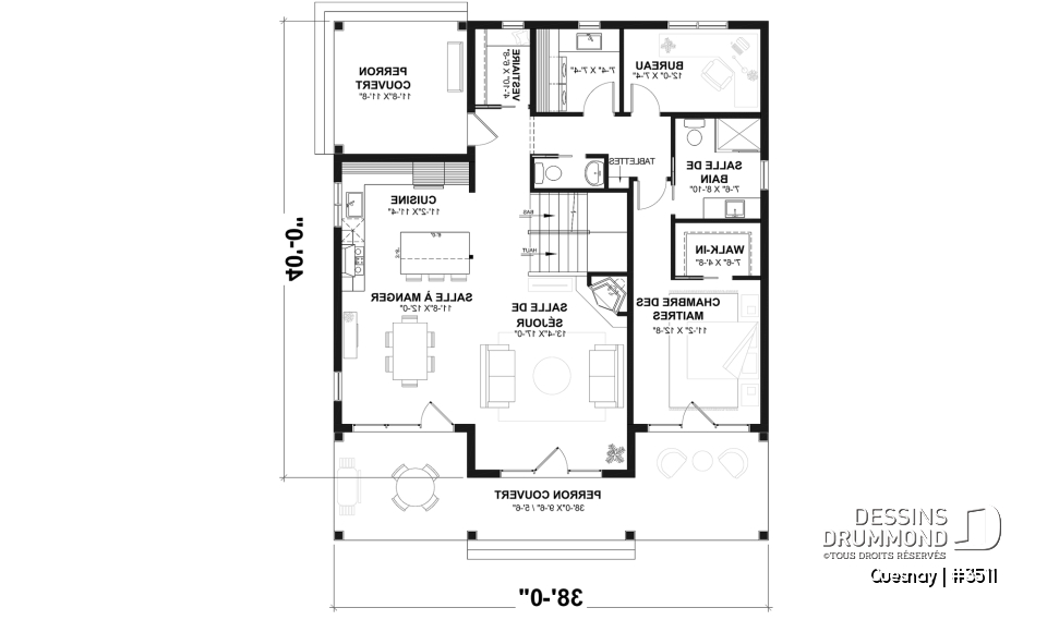 Rez-de-chaussée - Maison de style transitionnel, chalet 4 saisons, 3 à 4 chambres, 2 foyers, veranda &amp; terrasse couverte - Quesnay