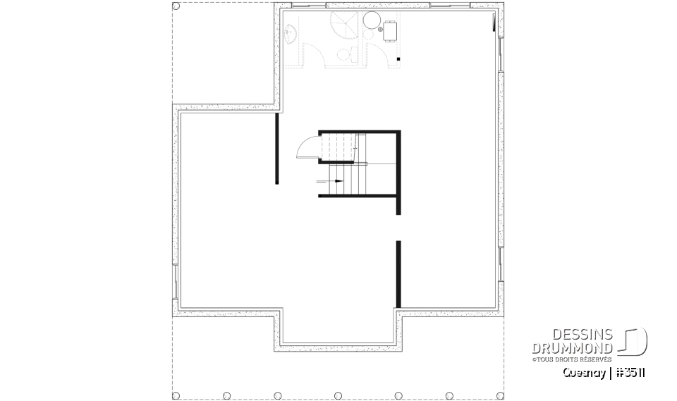 Sous-sol aménageable - Maison de style transitionnel, chalet 4 saisons, 3 à 4 chambres, 2 foyers, veranda &amp; terrasse couverte - Quesnay