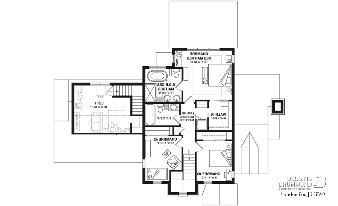 Étage - Maison à étage d'inspiration English Cottage, 4 chambres, espace aménageable au-dessus du garage - London Fog
