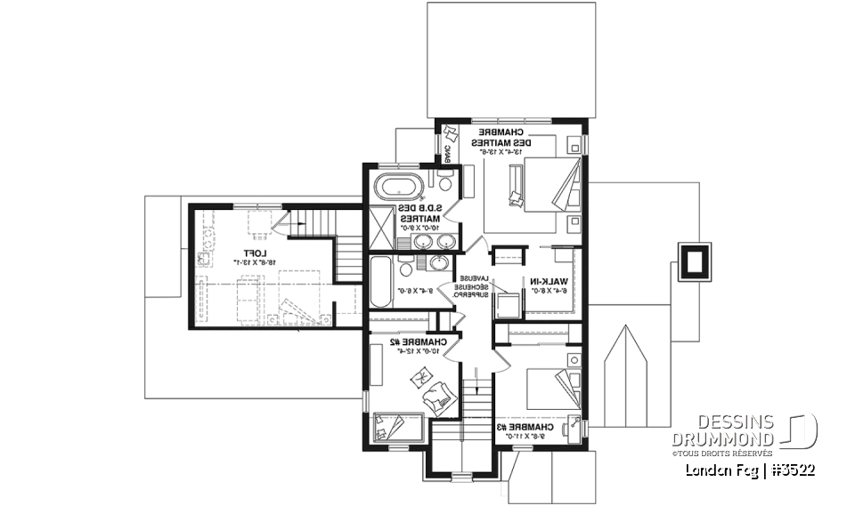 Étage - Maison à étage d'inspiration English Cottage, 4 chambres, espace aménageable au-dessus du garage - London Fog