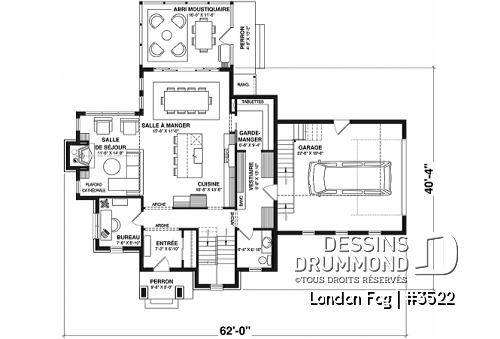Rez-de-chaussée - Maison à étage d'inspiration English Cottage, 4 chambres, espace aménageable au-dessus du garage - London Fog