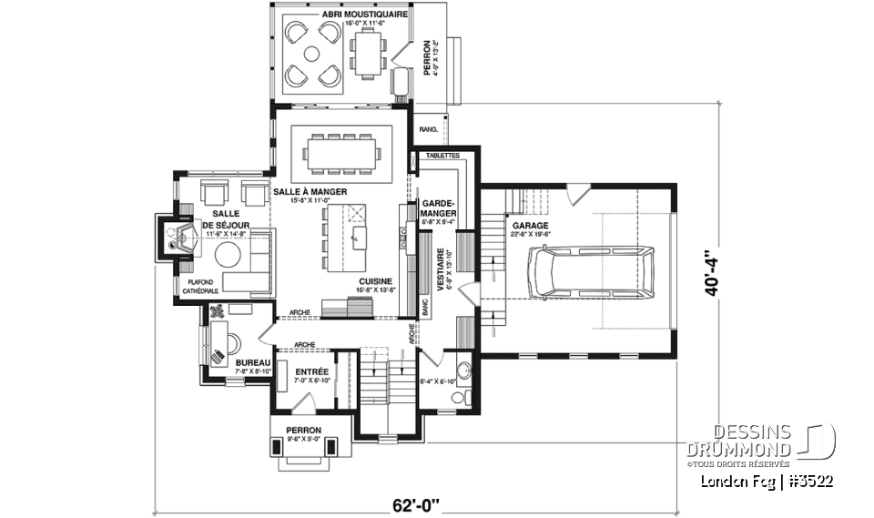 Rez-de-chaussée - Maison à étage d'inspiration English Cottage, 4 chambres, espace aménageable au-dessus du garage - London Fog