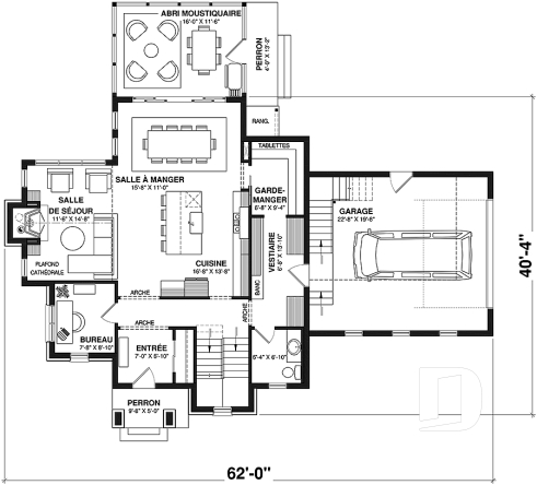 Rez-de-chaussée - Maison à étage d'inspiration English Cottage, 4 chambres, espace aménageable au-dessus du garage - London Fog