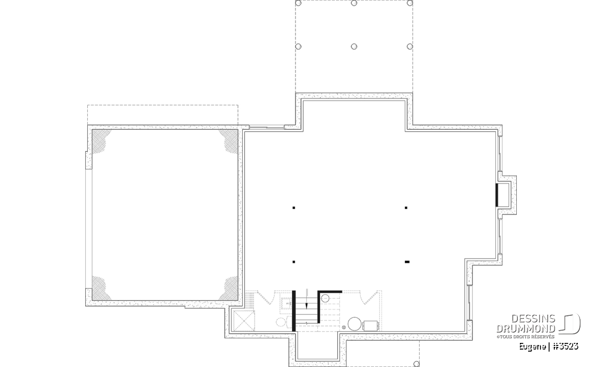 Sous-sol aménageable - Plan de maison Tudor d’inspiration anglaise avec garage double et jusqu’à 5 chambres - Eugene