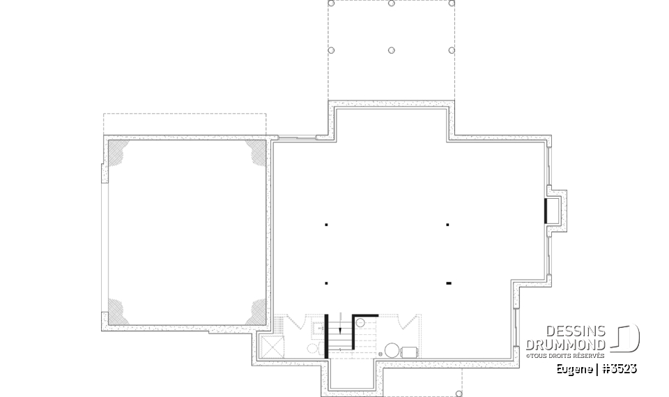 Sous-sol aménageable - Plan de maison Tudor d’inspiration anglaise avec garage double et jusqu’à 5 chambres - Eugene