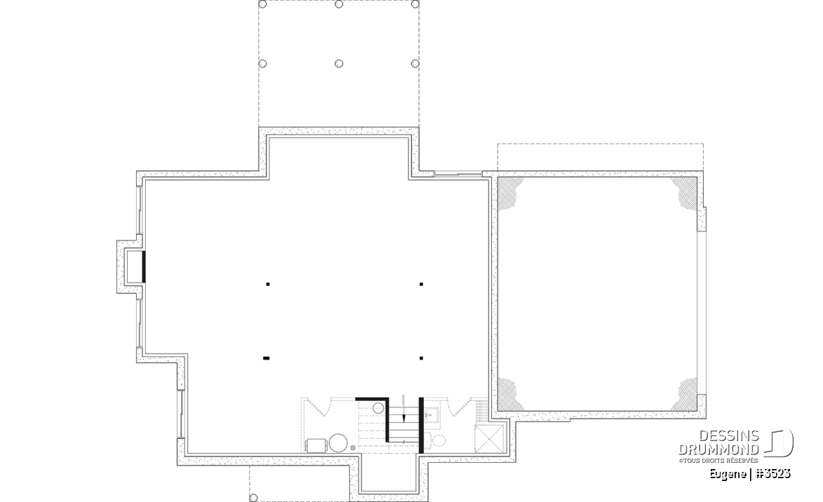 Sous-sol aménageable - Plan de maison Tudor d’inspiration anglaise avec garage double et jusqu’à 5 chambres - Eugene