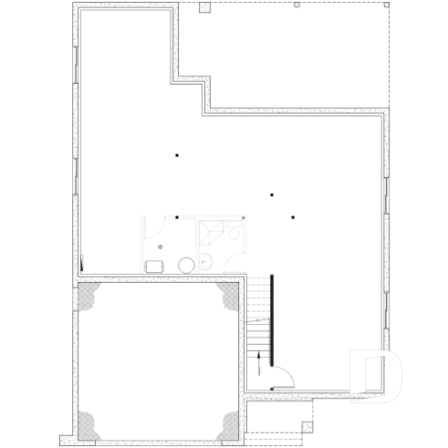 Sous-sol aménageable - Plan de Maison 4-5 chambres, style barndominium, suite principale au rdc, garage double - Cambridge