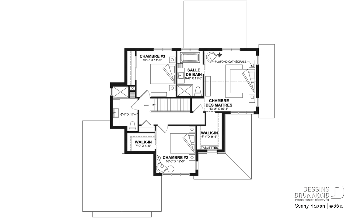 Étage - Modèle de farmhouse moderne 3 chambres, garage, bureau, grande terrasse abritée, vestiaire, garde-manger - Sunny Haven