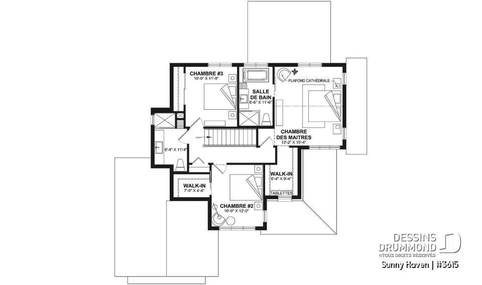 Étage - Modèle de farmhouse moderne 3 chambres, garage, bureau, grande terrasse abritée, vestiaire, garde-manger - Sunny Haven