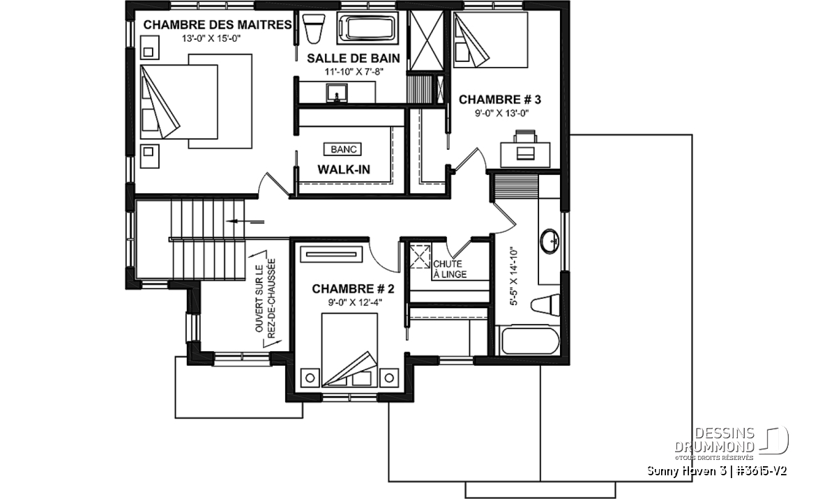 Étage - Maison farmhouse moderne avec garage latéral, superbe chambre principale, bureau, cuisine avec garde-manger - Sunny Haven 3