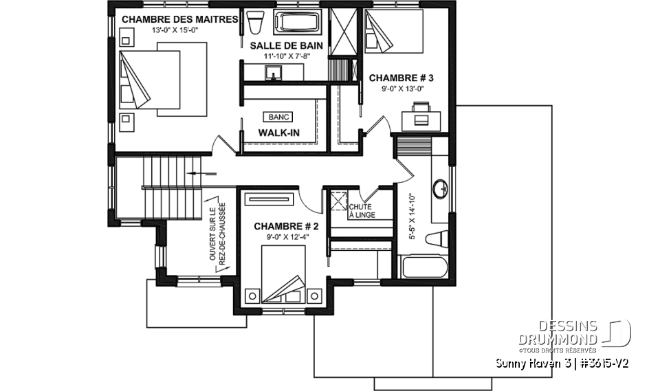 Étage - Maison farmhouse moderne avec garage latéral, superbe chambre principale, bureau, cuisine avec garde-manger - Sunny Haven 3