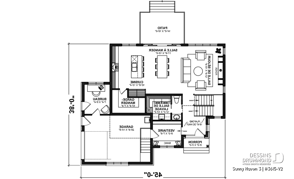 Rez-de-chaussée - Maison farmhouse moderne avec garage latéral, superbe chambre principale, bureau, cuisine avec garde-manger - Sunny Haven 3