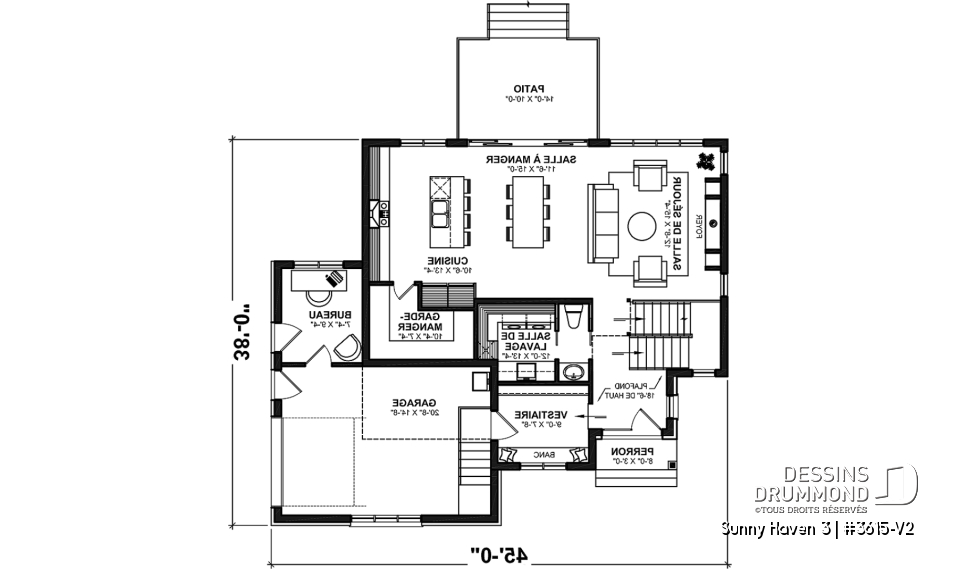Rez-de-chaussée - Maison farmhouse moderne avec garage latéral, superbe chambre principale, bureau, cuisine avec garde-manger - Sunny Haven 3