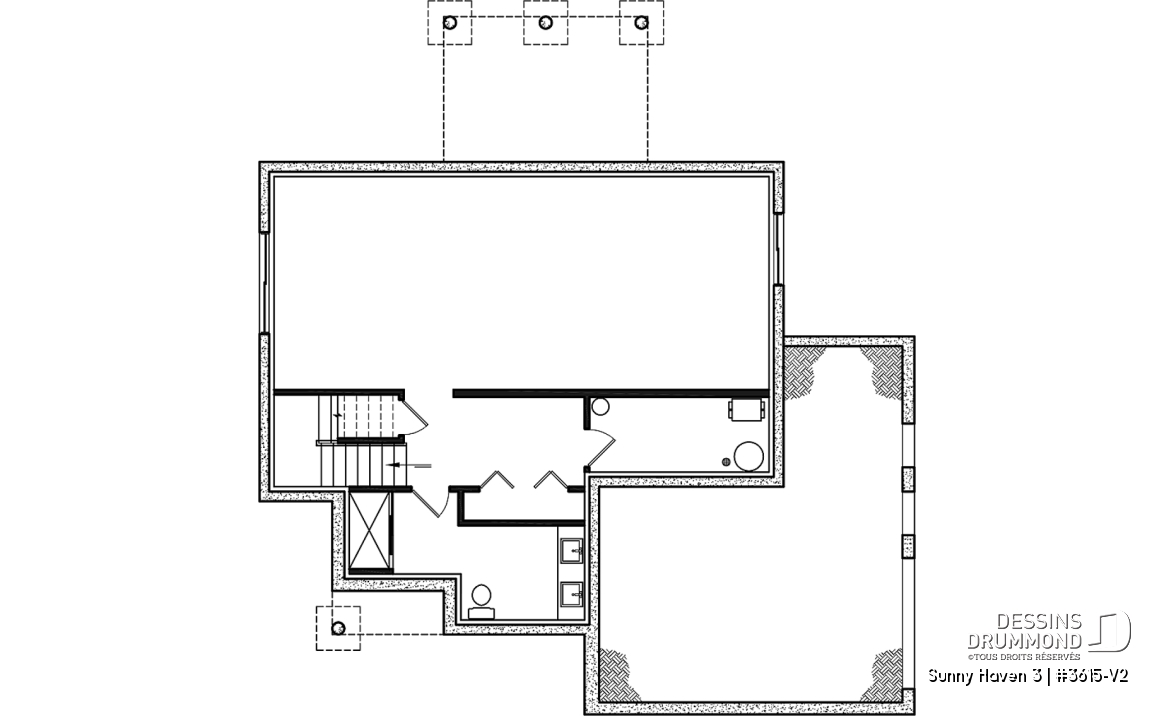 Sous-sol aménageable - Maison farmhouse moderne avec garage latéral, superbe chambre principale, bureau, cuisine avec garde-manger - Sunny Haven 3