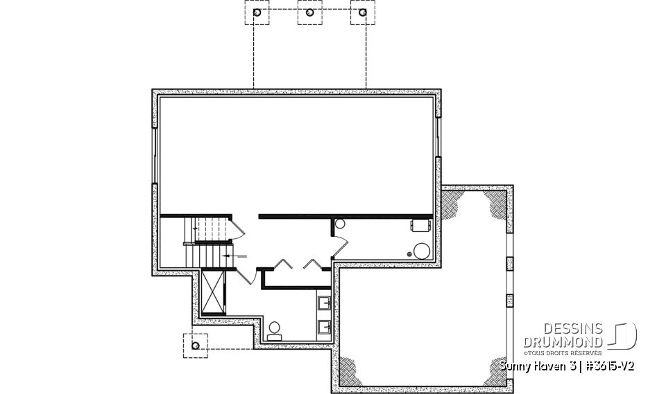 Sous-sol aménageable - Maison farmhouse moderne avec garage latéral, superbe chambre principale, bureau, cuisine avec garde-manger - Sunny Haven 3