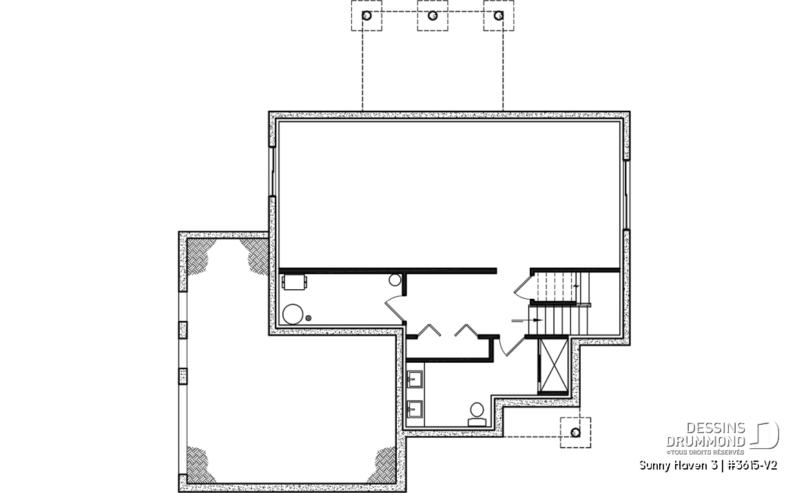 Sous-sol aménageable - Maison farmhouse moderne avec garage latéral, superbe chambre principale, bureau, cuisine avec garde-manger - Sunny Haven 3