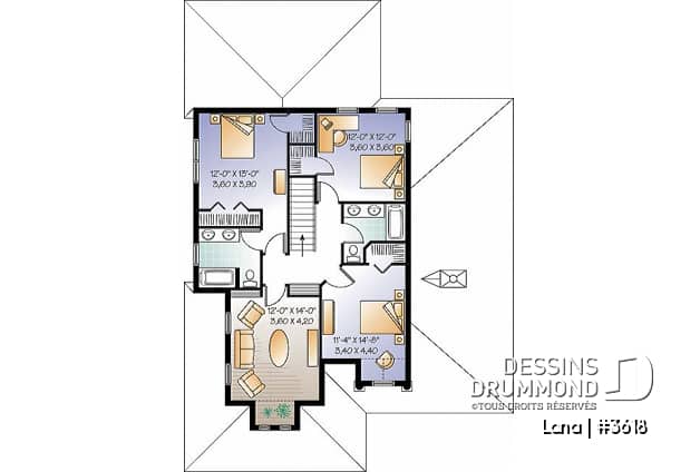 Étage - Maison style Floride, 4 à 5 chambres, garage double, îlot cuisine, grand séjour - Lana