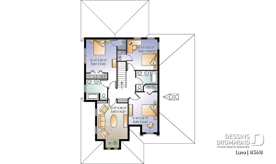 Étage - Maison style Floride, 4 à 5 chambres, garage double, îlot cuisine, grand séjour - Lana