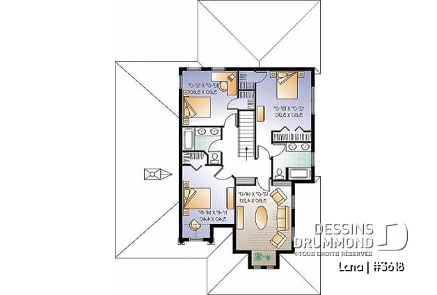 Étage - Maison style Floride, 4 à 5 chambres, garage double, îlot cuisine, grand séjour - Lana