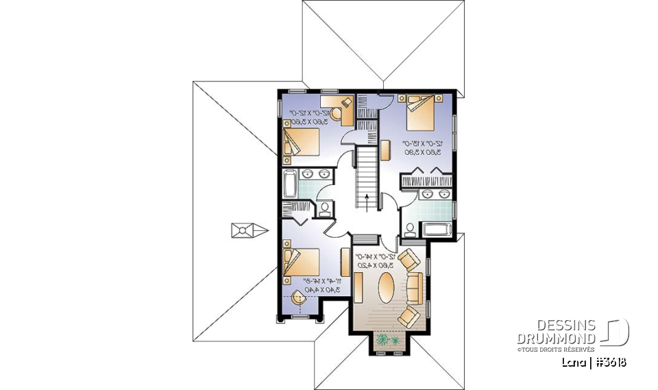 Étage - Maison style Floride, 4 à 5 chambres, garage double, îlot cuisine, grand séjour - Lana