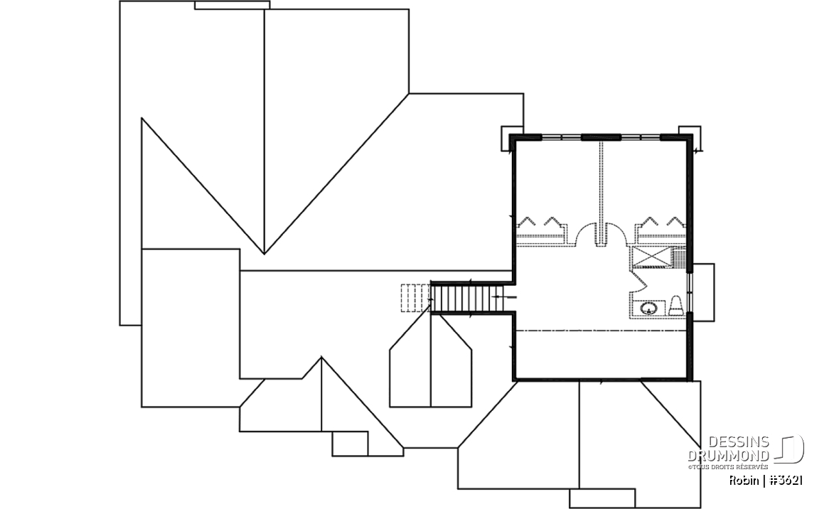 Étage - ROBIN par Dessins Drummond: Grand plein-pied 3 à 5 chambres, superbe suite des parents, spacieux garage double - Robin