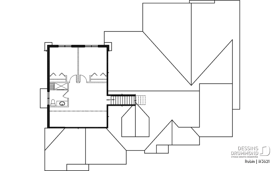 Étage - ROBIN par Dessins Drummond: Grand plein-pied 3 à 5 chambres, superbe suite des parents, spacieux garage double - Robin