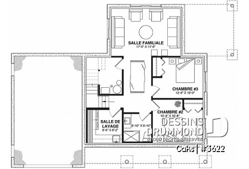 Sous-sol - Maison champêtre avec sous-sol aménagé, 3 chambres au total, garage, et superbe luminosité - Oaks