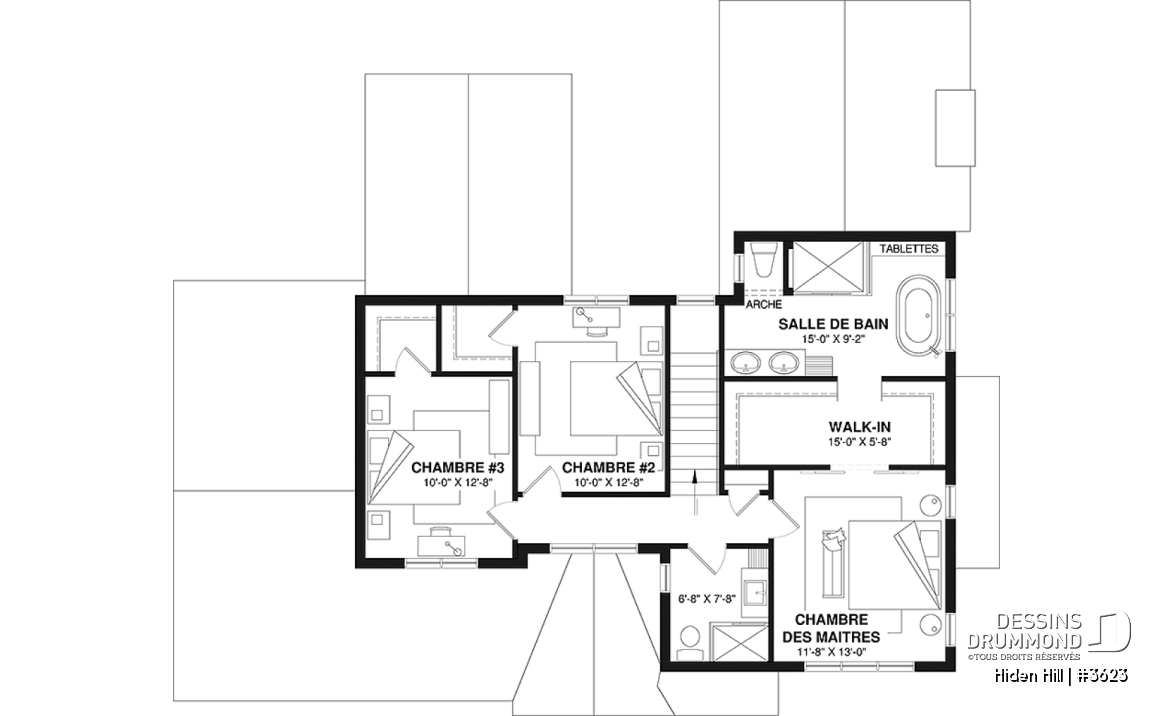 Étage - Farmhouse moderne à étage avec garage double, 3 chambres, superbe lumière naturelle à la salle de séjour - Hiden Hill