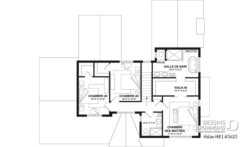 Étage - Farmhouse moderne à étage avec garage double, 3 chambres, superbe lumière naturelle à la salle de séjour - Hiden Hill