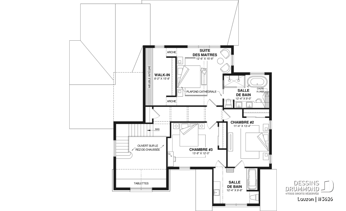 Étage - Maison familiale lumineuse avec suite principale à l’étage, s-sol fini optionnel, garage &amp; terrasse abritée - Lauzon