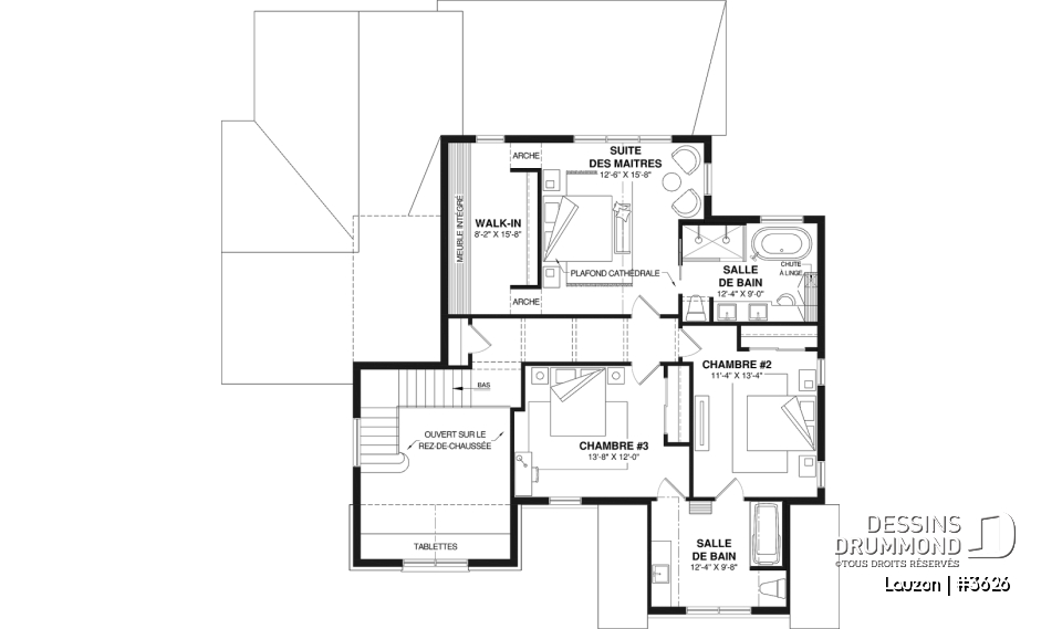 Étage - Maison familiale lumineuse avec suite principale à l’étage, s-sol fini optionnel, garage &amp; terrasse abritée - Lauzon