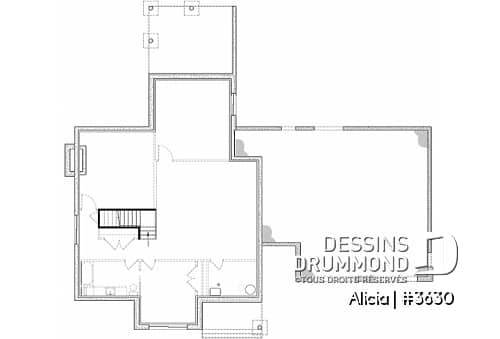 Sous-sol - Plan de maison Farmhouse Moderne conçue pour Alicia Moffet, chanteuse canadienne populaire! - Alicia