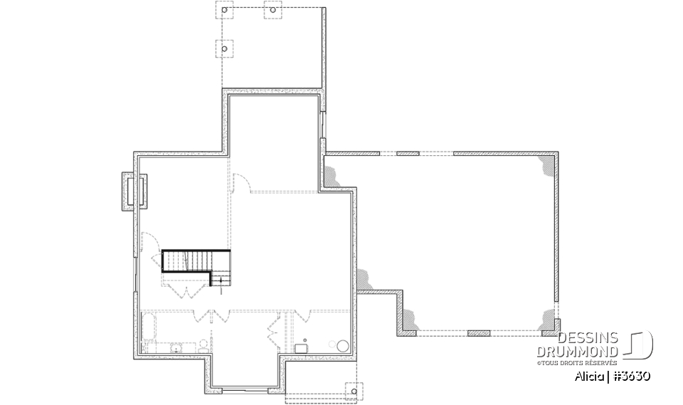 Sous-sol - Plan de maison Farmhouse Moderne conçue pour Alicia Moffet, chanteuse canadienne populaire! - Alicia