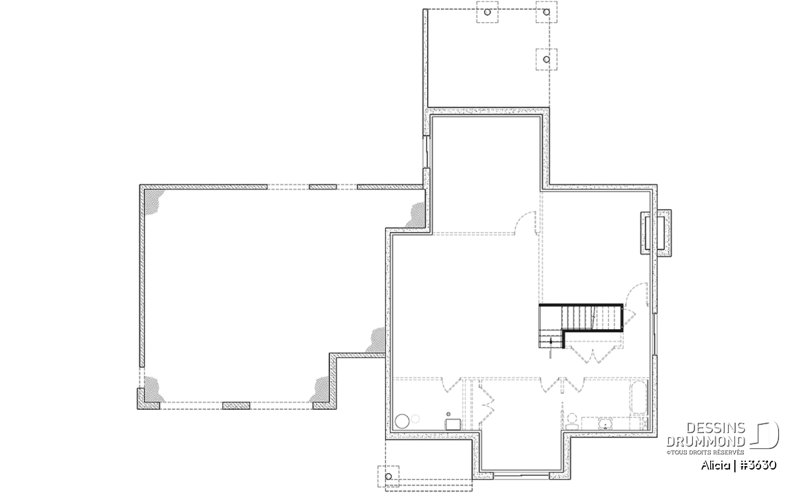 Sous-sol - Plan de maison Farmhouse Moderne conçue pour Alicia Moffet, chanteuse canadienne populaire! - Alicia