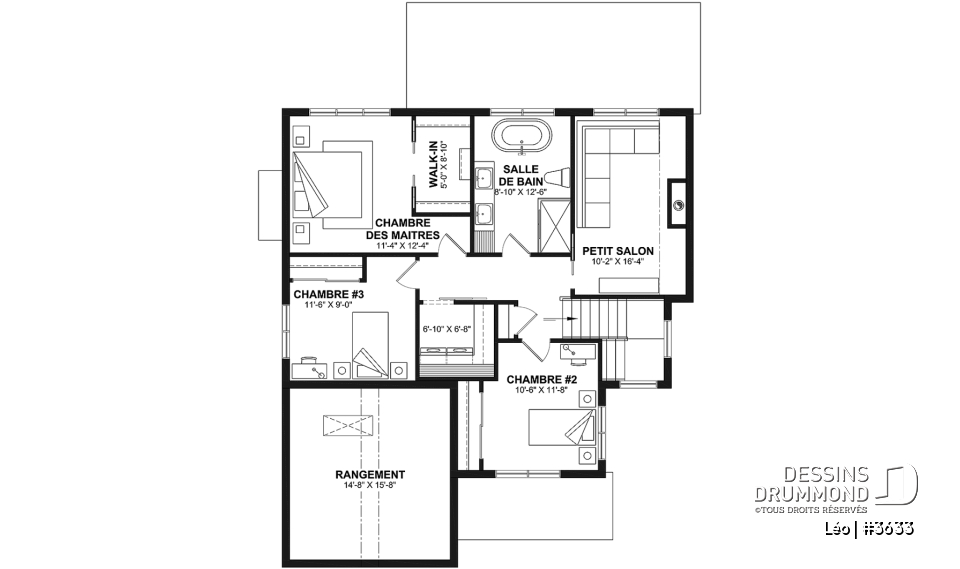Étage - Farmhouse 3 chambres avec garage, vestiaire, garde-manger et bureau - Léo