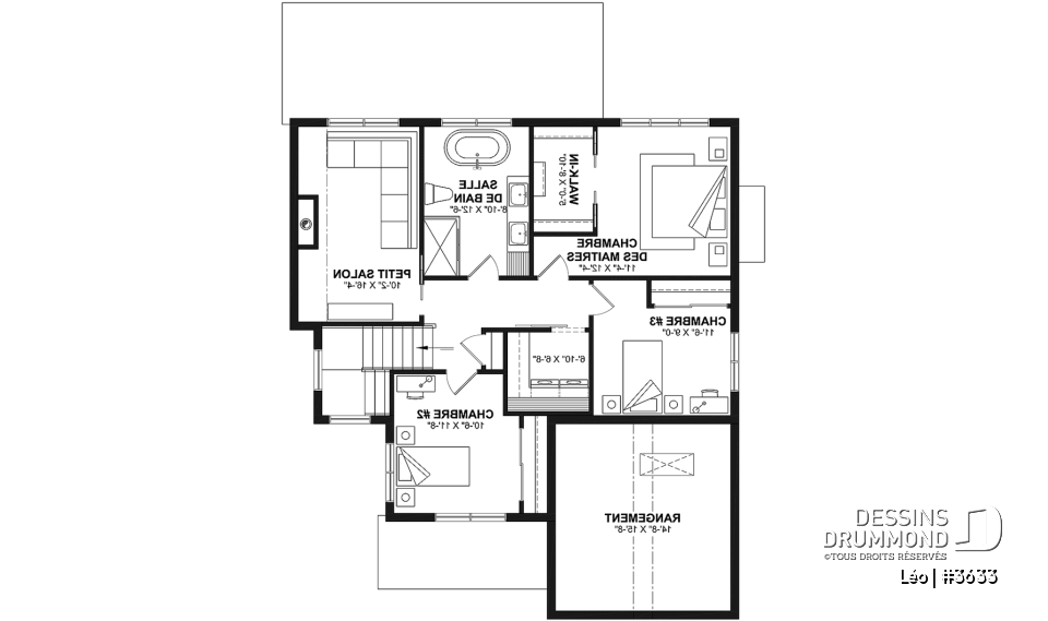 Étage - Farmhouse 3 chambres avec garage, vestiaire, garde-manger et bureau - Léo