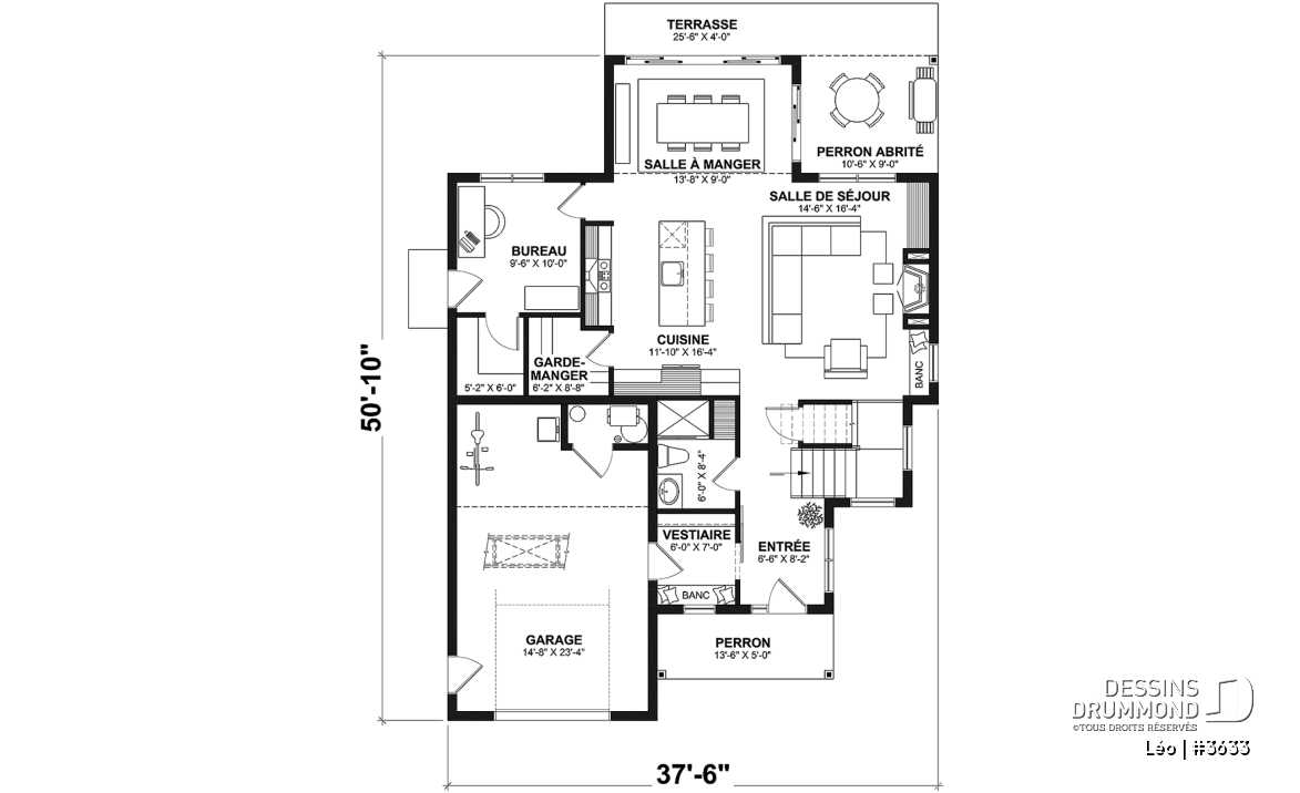Rez-de-chaussée - Farmhouse 3 chambres avec garage, vestiaire, garde-manger et bureau - Léo