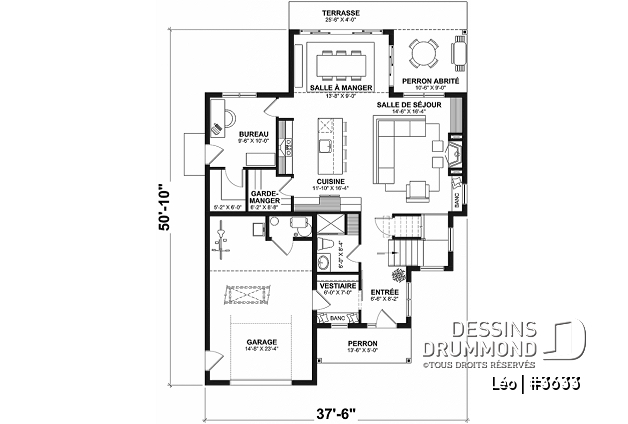 Rez-de-chaussée - Farmhouse 3 chambres avec garage, vestiaire, garde-manger et bureau - Léo