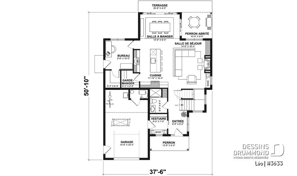 Rez-de-chaussée - Farmhouse 3 chambres avec garage, vestiaire, garde-manger et bureau - Léo