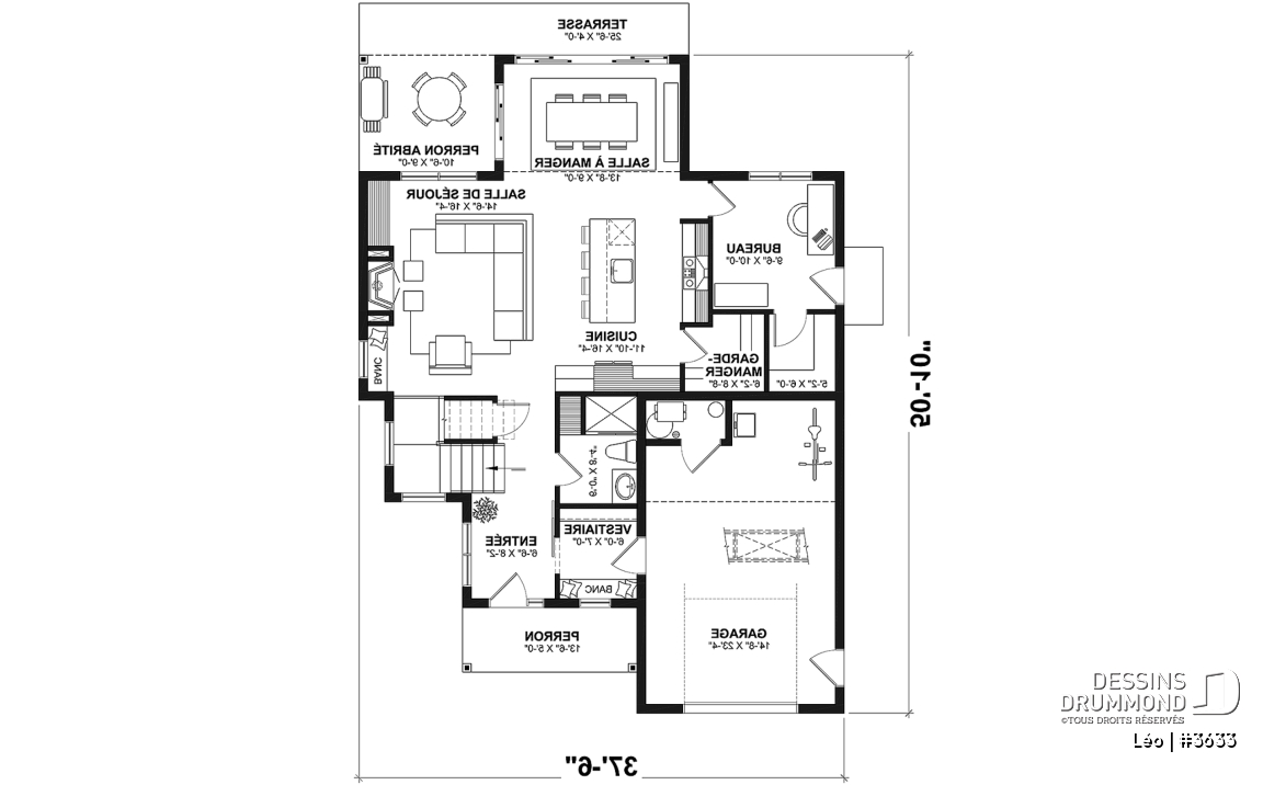 Rez-de-chaussée - Farmhouse 3 chambres avec garage, vestiaire, garde-manger et bureau - Léo