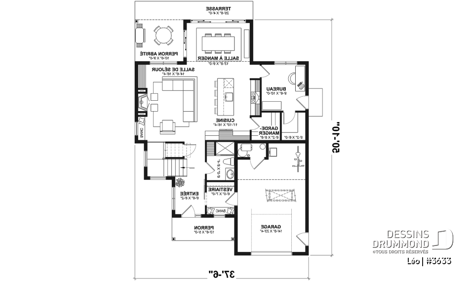 Rez-de-chaussée - Farmhouse 3 chambres avec garage, vestiaire, garde-manger et bureau - Léo