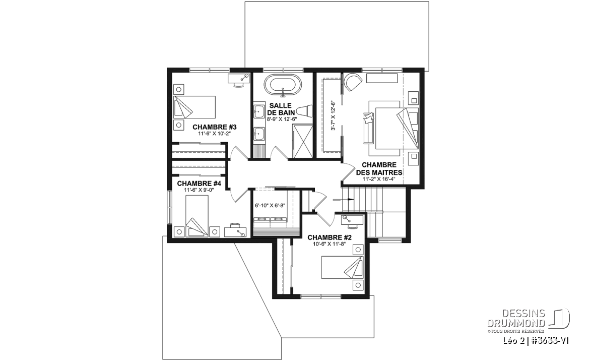 Étage - Magnifique farmhouse compacte 4 chambres avec garage, bureau séparé de la maison - Léo 2