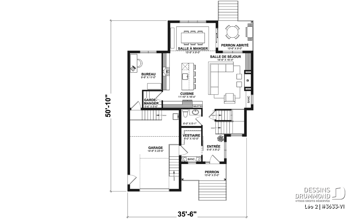 Rez-de-chaussée - Magnifique farmhouse compacte 4 chambres avec garage, bureau séparé de la maison - Léo 2