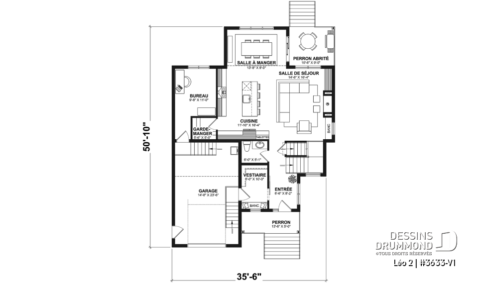 Rez-de-chaussée - Magnifique farmhouse compacte 4 chambres avec garage, bureau séparé de la maison - Léo 2