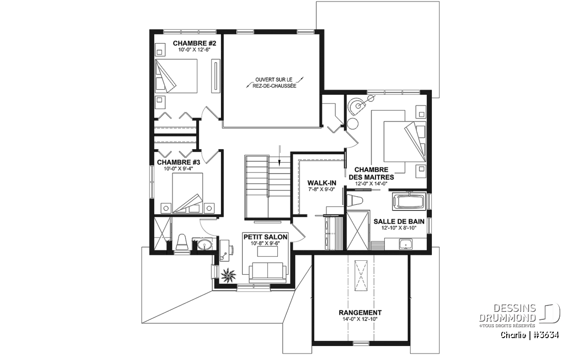 Étage - Modèle Maison de Ferme (Farmhouse) proposant 3 chambres, 2.5 s.de bain, garage avec établi, terrasse abritée - Charlie