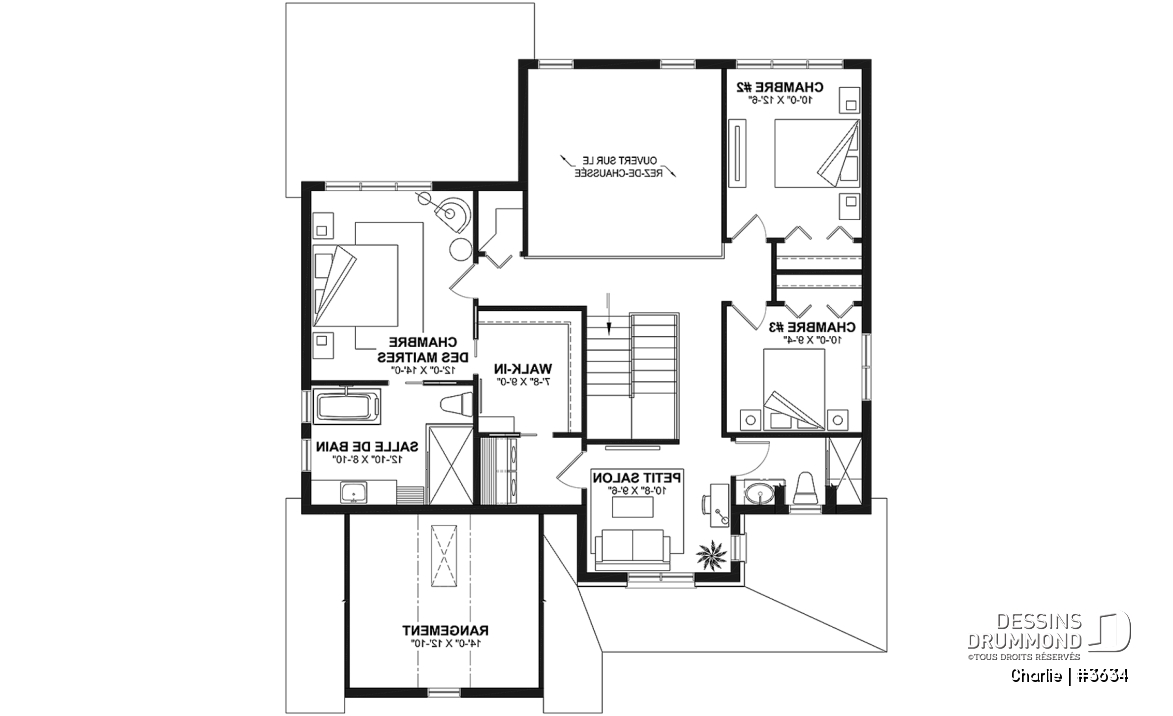 Étage - Modèle Maison de Ferme (Farmhouse) proposant 3 chambres, 2.5 s.de bain, garage avec établi, terrasse abritée - Charlie