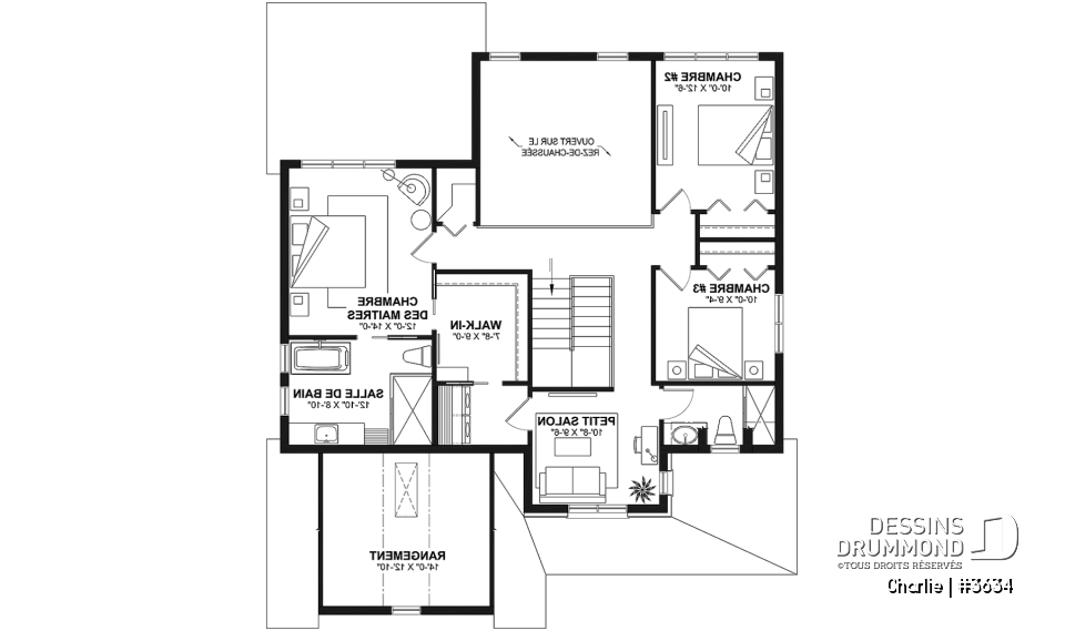 Étage - Modèle Maison de Ferme (Farmhouse) proposant 3 chambres, 2.5 s.de bain, garage avec établi, terrasse abritée - Charlie